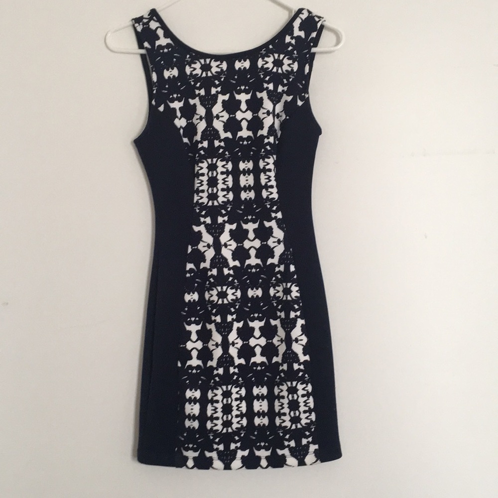 Navy and white dress